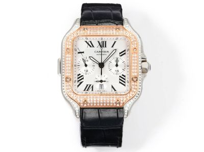 Cartier Complication Diamond 7750 Movement 43.3MM Rose Gold Bezel Watch